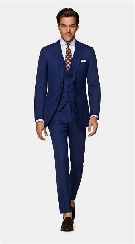 Men Suits Blue 3 Piece Slim Fit Elegant Designer Suit Formal Fashion