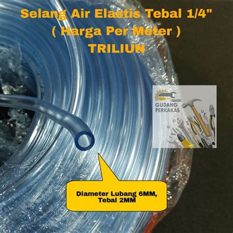 Jual Selang Air Elastis Tebal Transparant Per Mtr Selang Pompa