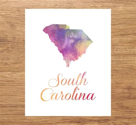 South Carolina Watercolor Fine Art Print Watercolor Art