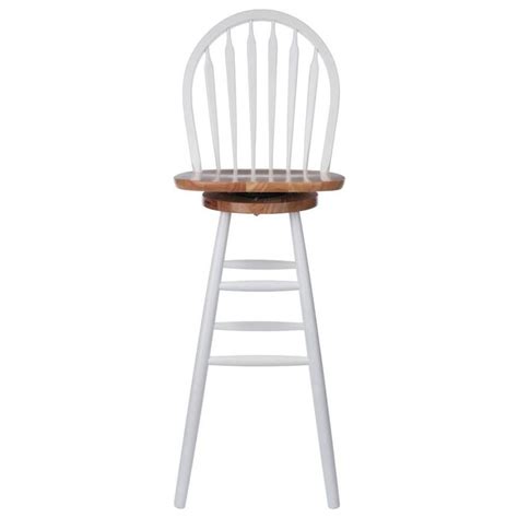 winsome wood wagner natural and white swivel bar stool in the bar stools department at