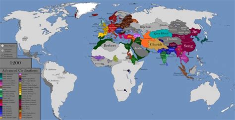 A World Map With Different Colored Countries