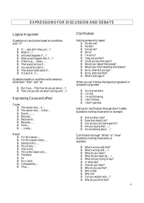 Useful Phrases For Discussion And Debate In English Eslbuzz