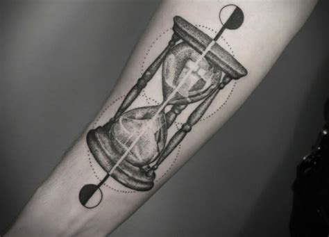 Dotwork Hourglass Forearm Tattoo Tattooimages Biz