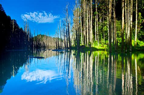 Sky Mountains Lake Trees Reflection Wallpapers Hd Desktop And