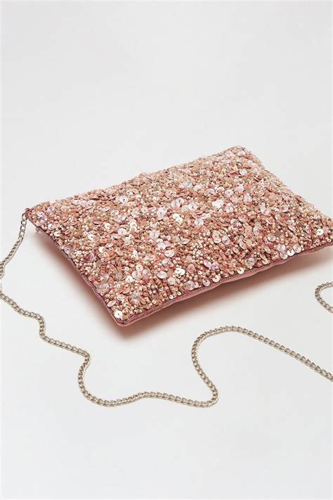 Bags And Purses Sequin Embellished Clutch Bag Dorothy Perkins