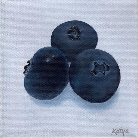 Blueberries Painting By Katya Chesser Fine Art America