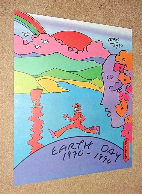 Peter Max Earth Day Poster 1990 Ebay Earth Day Posters Peter Max