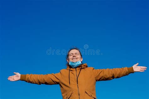 A Joyful Man With His Hands Apart Stock Photo Image Of Enjoys Face