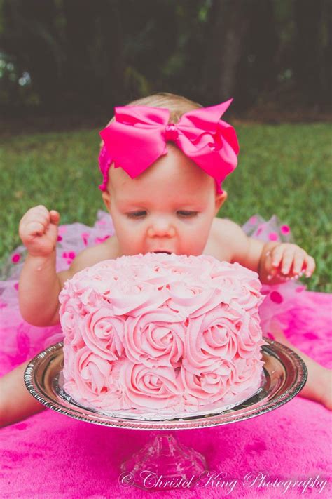 Pink Cake Smash First Birthday Детские фото Детские