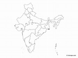 Outline Map of India with States | Free Vector Maps