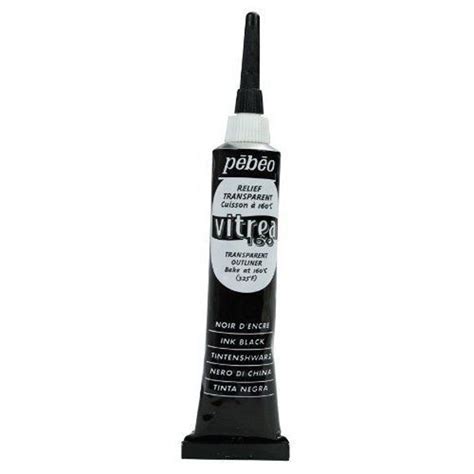 Pebeo Vitrea 160 Black Glass Paint Outliner 114066 Quickdraw Supplies