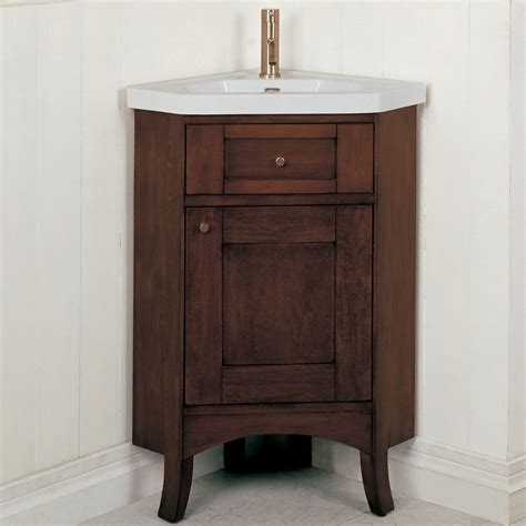 Bathroom vanity cabinets can be made of wood, metal, veneer, or natural stone. Fairmont Designs 26" Lifestyle Collection Shaker Corner ...
