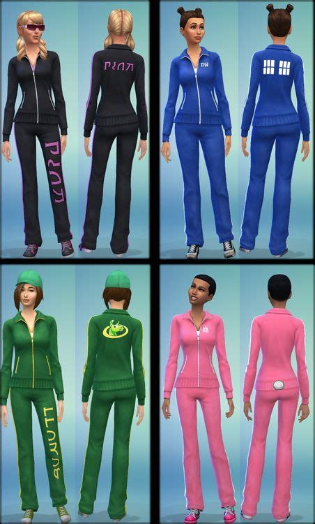 Adventures In Geekiness Various Tracksuits By Erae013 Sims 4