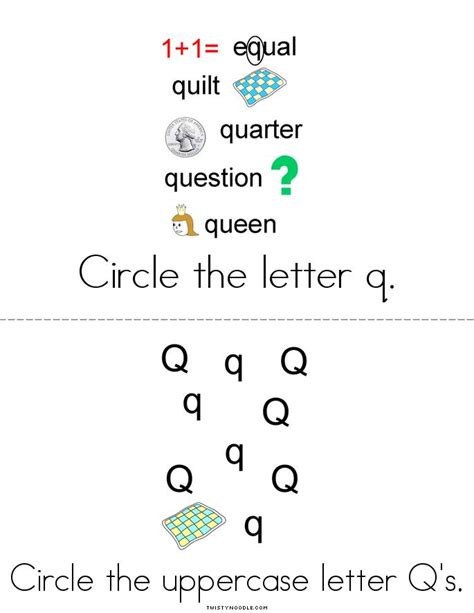 Letter Q Activity Book Twisty Noodle