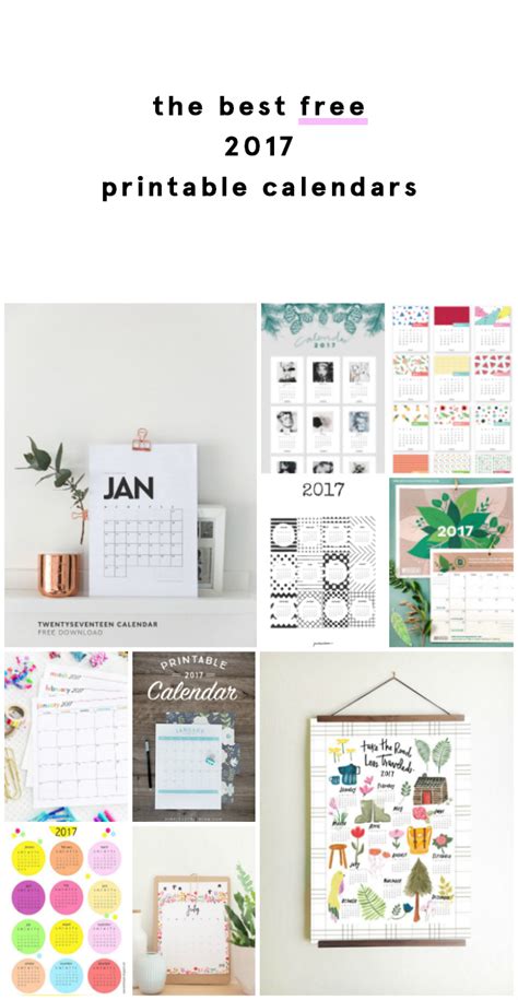 The Best Free 2017 Printable Calendars Get Printing And Planning Now
