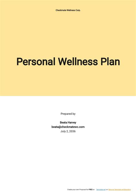 wellness plan template