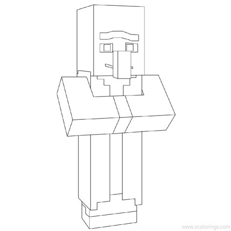 Minecraft Pillager Coloring Pages Outline Drawing XColorings Com