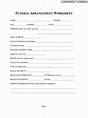Funeral Planning Worksheet Pdf - Fill Online, Printable, Fillable ...