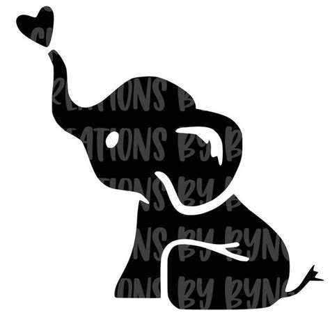 Baby Elephant Svg Png Files For Cricutsilhouette Digital Etsy In