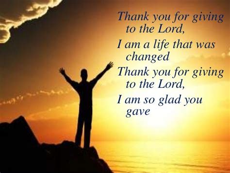 Thank You For Giving To The Lord