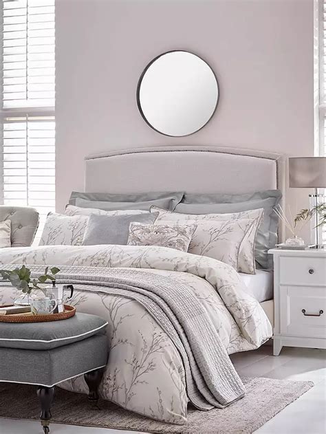 Laura Ashley Pussy Willow Double Duvet Cover Set Dove Grey