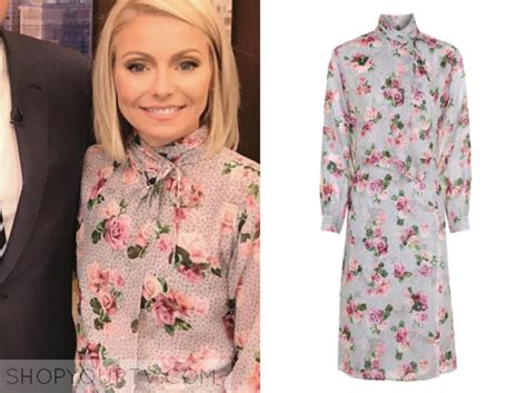 Kelly Ripa Live With Kelly And Ryan Floral Tie Neck Dress Fashion