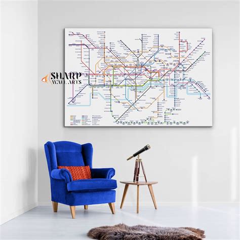 London Tube Map Wall Art Canvas Print London Underground Map Etsy