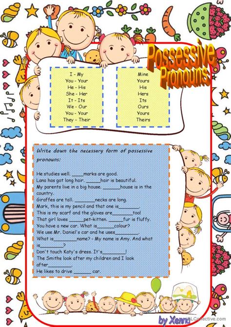 Possessive Pronouns English ESL Worksheets Pdf Doc