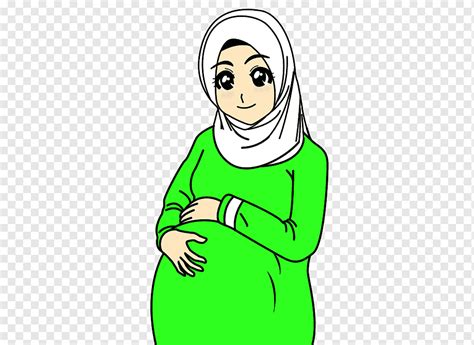 Hamil Mommy Kartun Kebidanan Kehamilan Muslim Kehamilan Aneka Putih