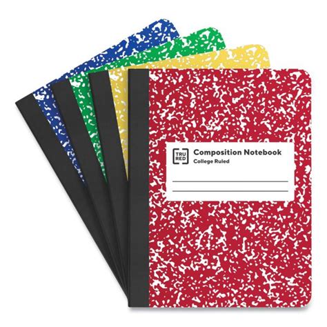 Tru Red Composition Notebook Mediumcollege Rule Assorted Marble