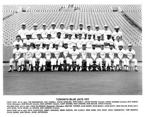 1977 Toronto Blue Jays First Team Picture Gary Wood Tom Murphy John