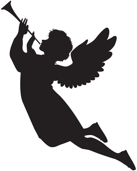 Silhouette Of Angel Clipart Clipground