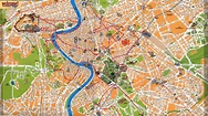 Karten von Italien mit Straßenkarte von Rom und Sehenswürdigkeiten
