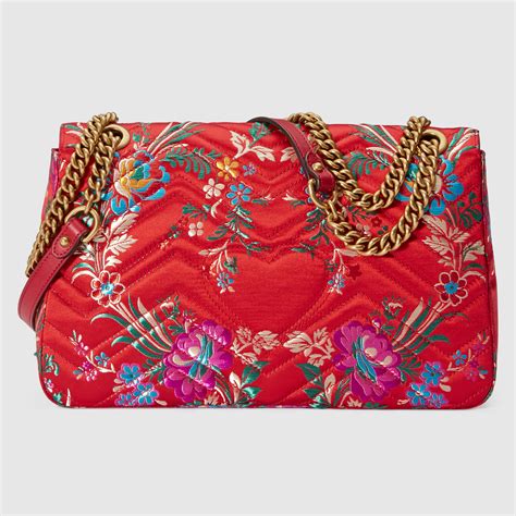 Gg Marmont Floral Jacquard Shoulder Bag Gucci Womens Shoulder Bags