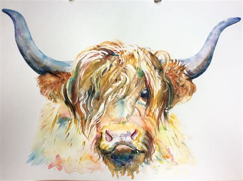 Highland Cow Watercolour Painting By Emma Underwood Highland Cow