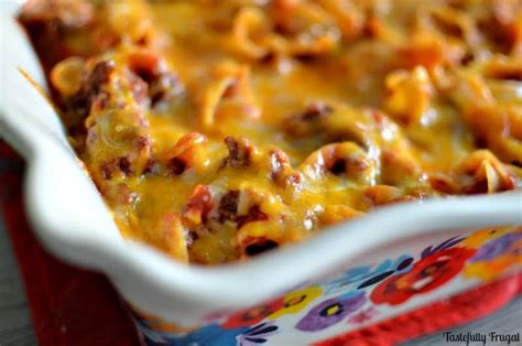 In a large bowl, combine the ground chuck and next 8 ingredients, mixing well. 30 Minute Cheeseburger Casserole - Tastefully Frugal
