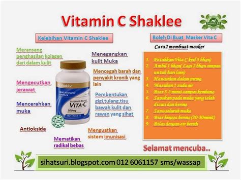 Blackmores bio c mengandung vitamin c 1000 mg untuk membantu memelihara daya tahan tubuh. GaleriSuri: Kebaikan Masker Vitamin C Shaklee
