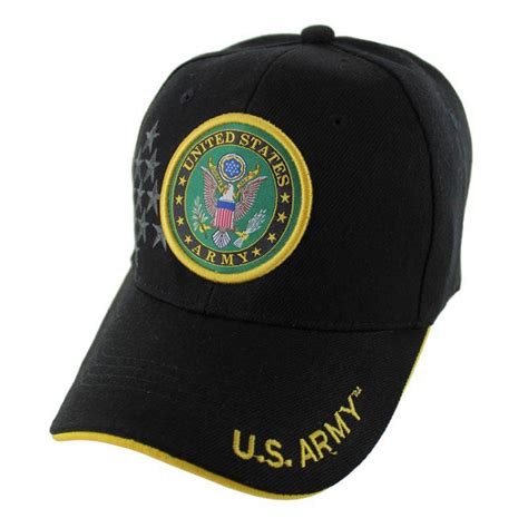 12 Units Of Licensed Black United States Army Seal Hat Star Shadow