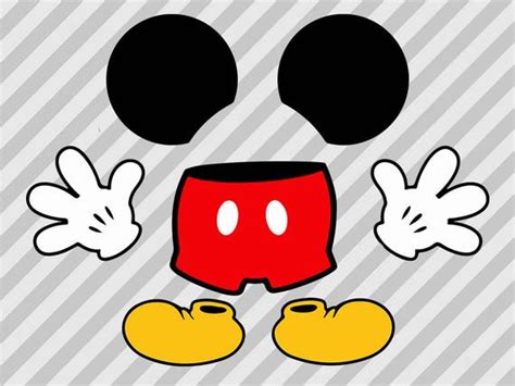 Mickey mouse body Svg Mickey pants gloves and mickey ears