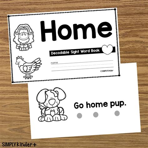 Home Sight Word Book Activities Simply Kinder Plus