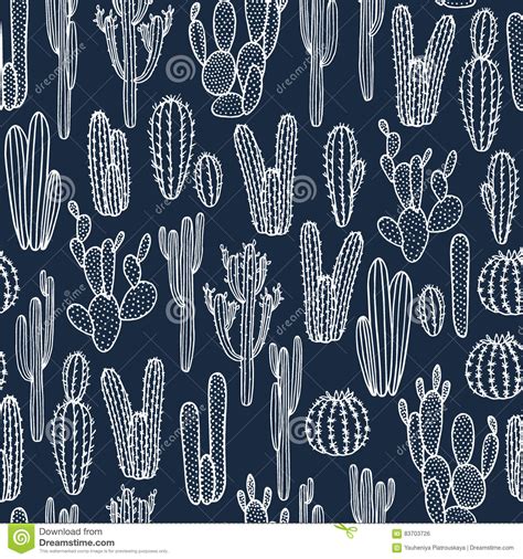 Cactus Seamless Pattern Stock Vector Illustration Of Backdrop 83703726
