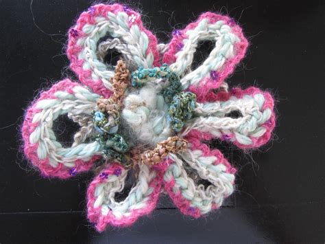 connecting pieces crochet flower pin