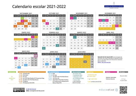 Calendario Escolar 2022 Calendario Escolar 2021 2022 En Asturias El