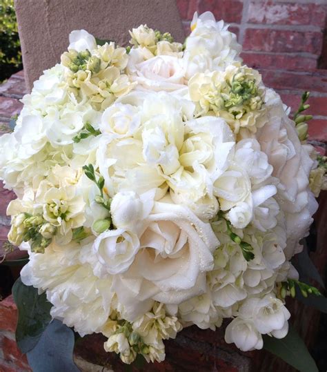 Bridal Bouquet Designed With Hydrangeas Stock Freesia Peonies Roses