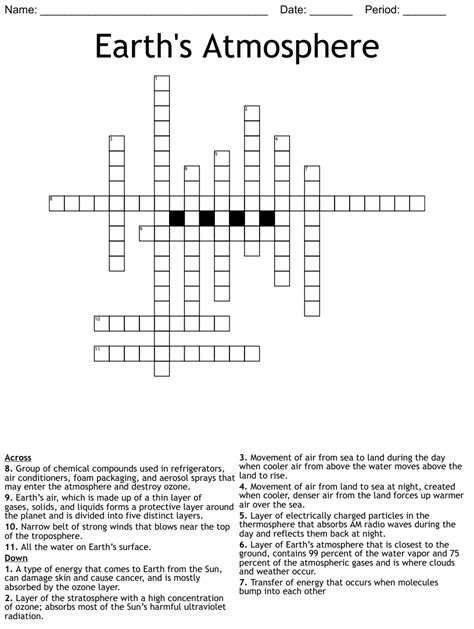 Layers Of The Atmosphere Crossword Wordmint