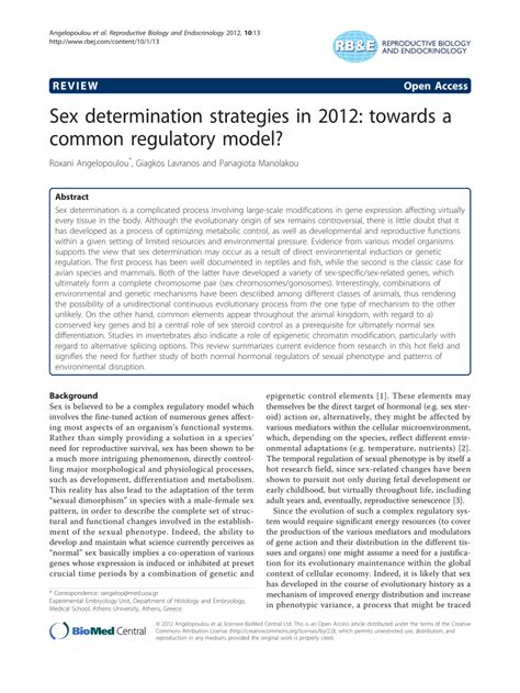 Sex Determination Strategies In Towards A Common Regulatory Model Hot Sex Picture