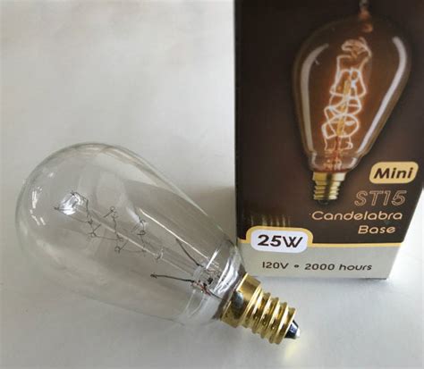 Mini Spiral Nostalgic Light Bulb 25 Watts Candelabra E12 Base