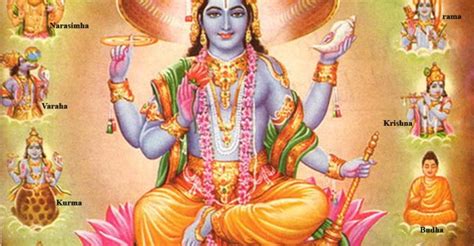 Lord Vishnu And His Ten Avatars Levitating Monkey