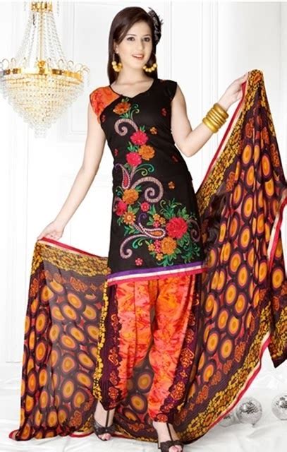 Printed Colorful Patiala Suits 2014 2015 Punjabi Traditional Patiala