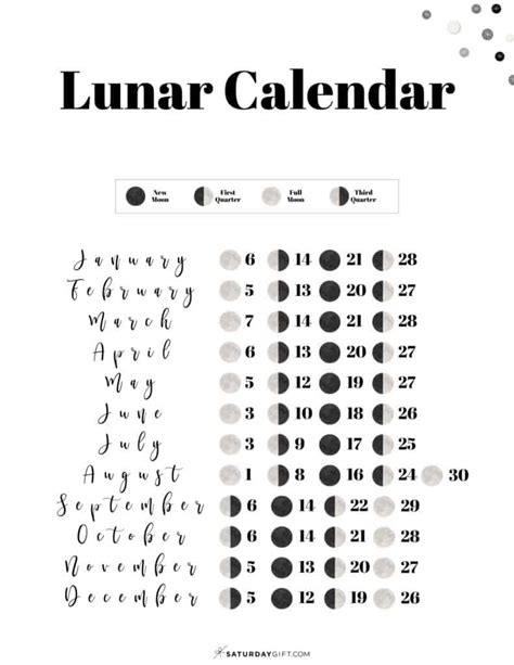 Moon Phase Calendar Cute And Free Printable 2023 Lunar Calendar 2023